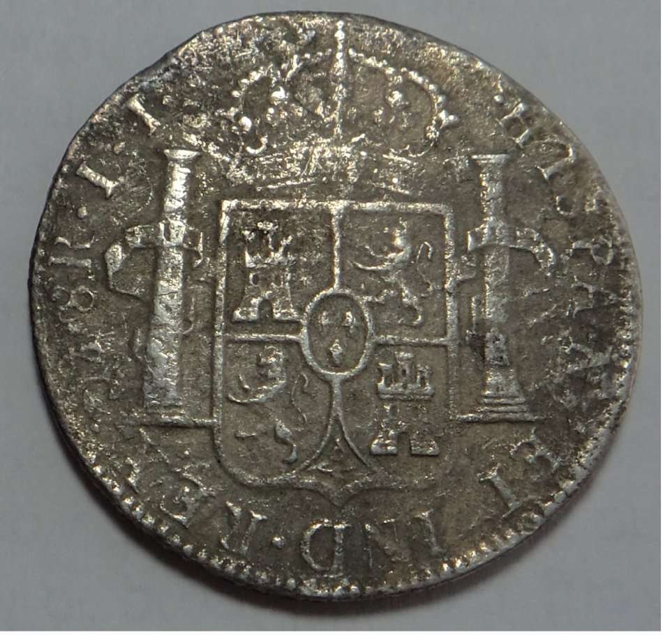 Spain: Ferdinand VII Silver Piece of Eight (8 Reales) of 1819 (Unknown Shipwreck)