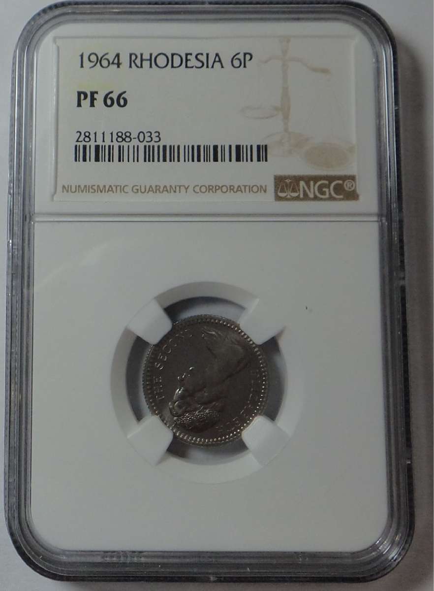 Rhodesia: Sixpence of 1964: NGC graded PF 66