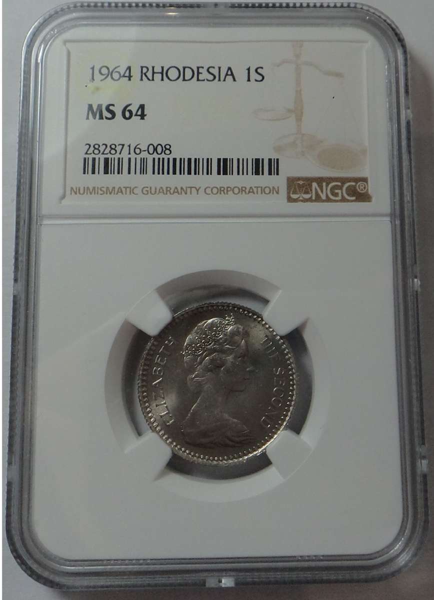 Rhodesia: Shilling of 1964: NGC graded MS 64
