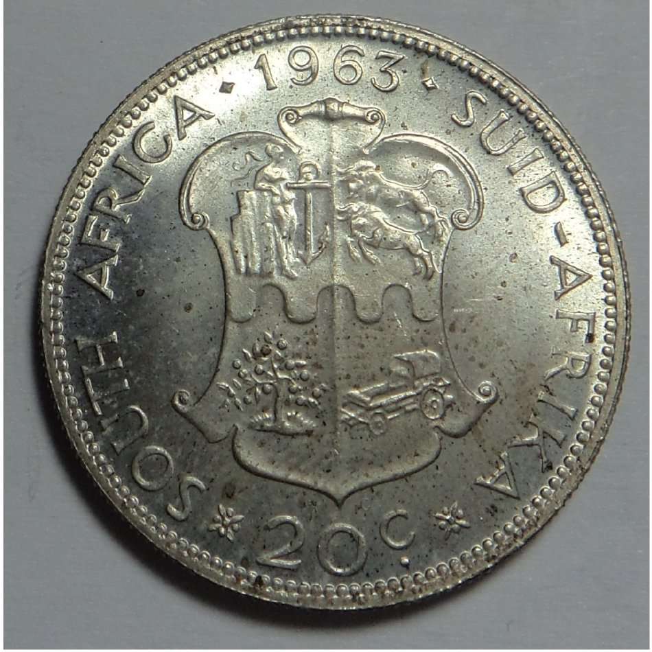 Republic of South Africa: Silver 20 Cent 1963 (UNC)