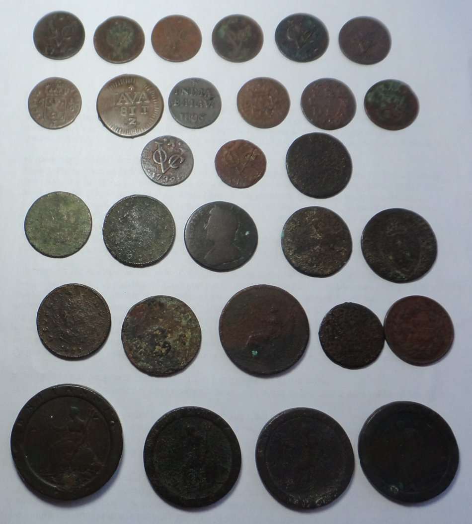 Collection of mostly Shipwreck Copper Coins from the Netherlands & Great Britain