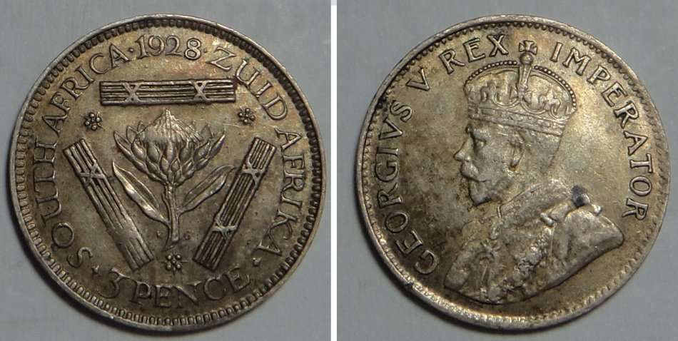 Union of South Africa: Threepence (3d) of 1928