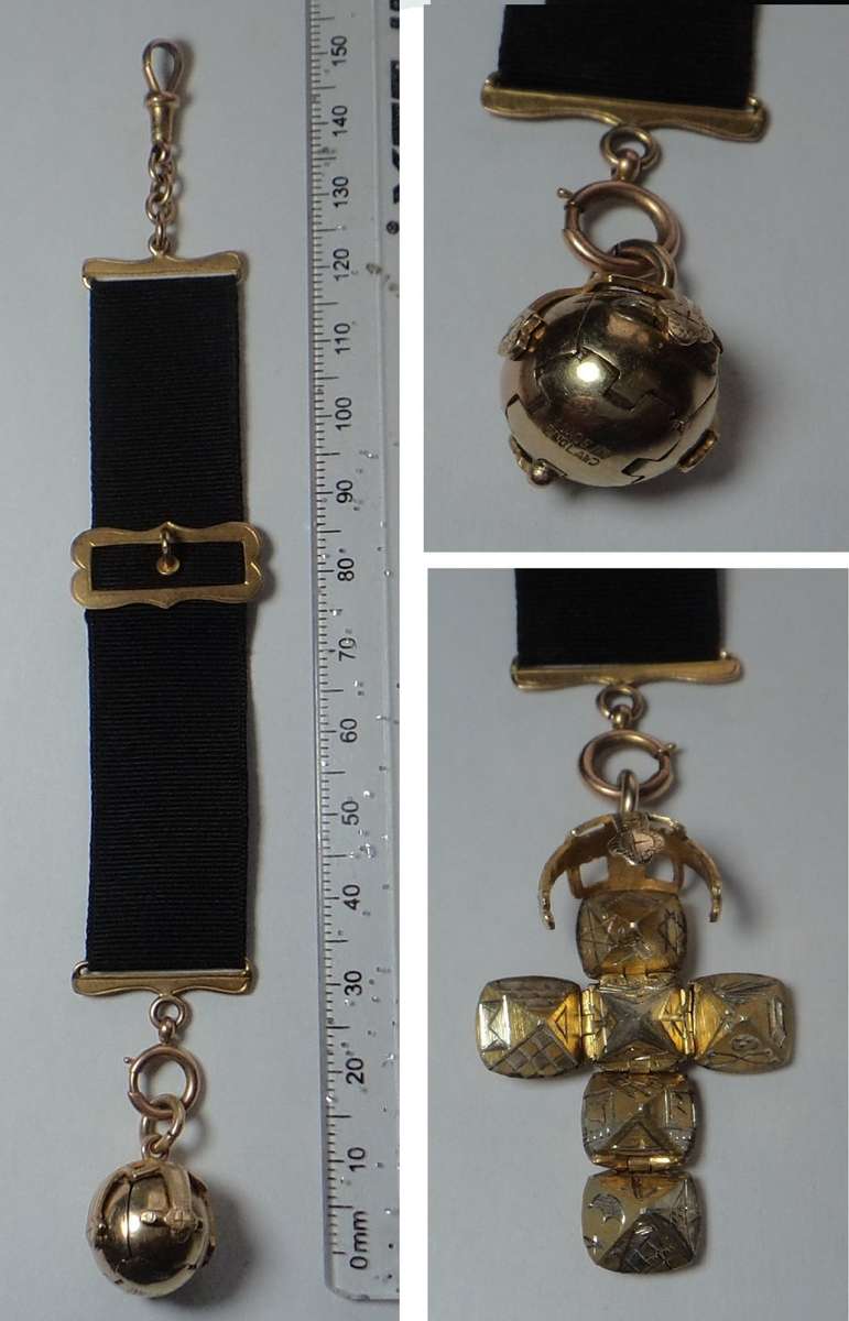 9ct GOLD Masonic Ball / Orb Pendant