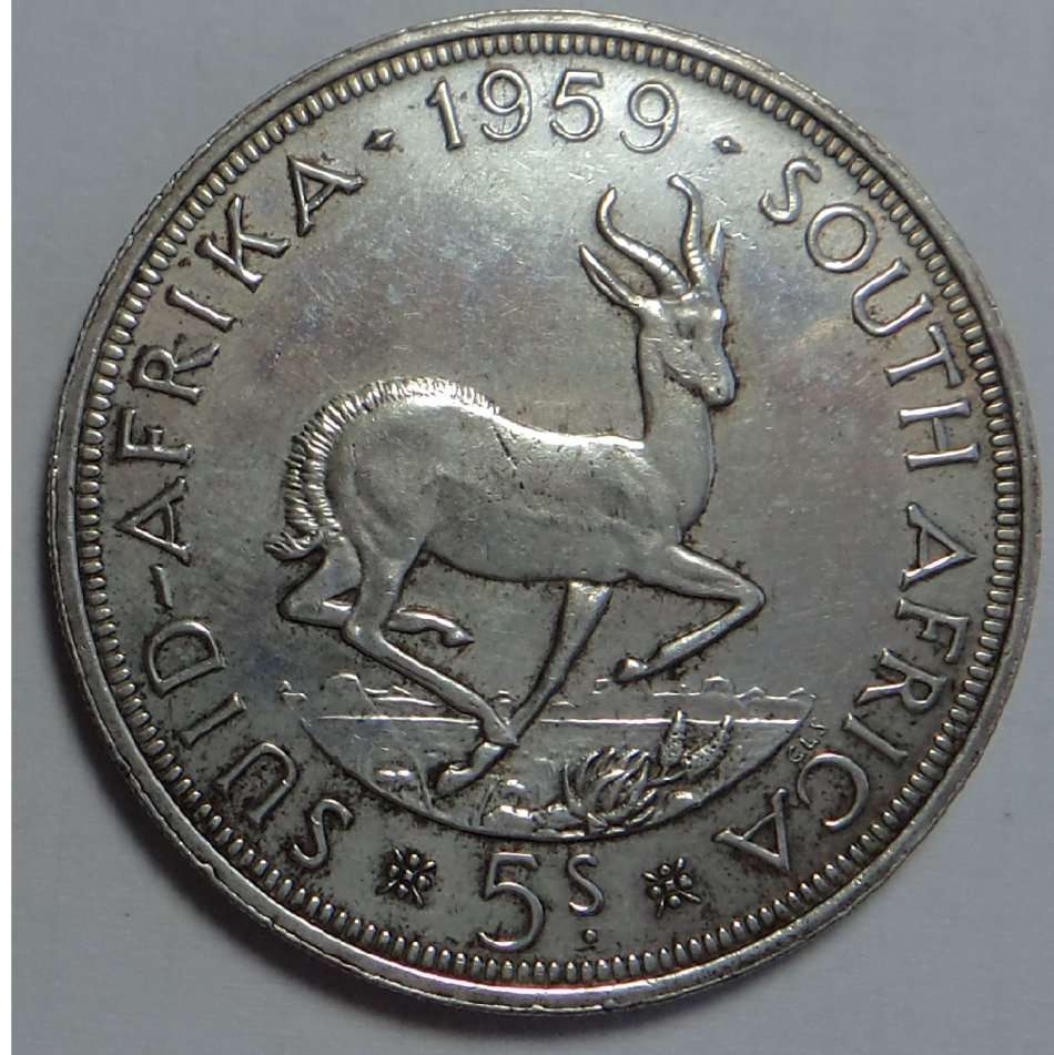 Union of SA: Crown (5/-) of 1959 (Lightly Cleaned)