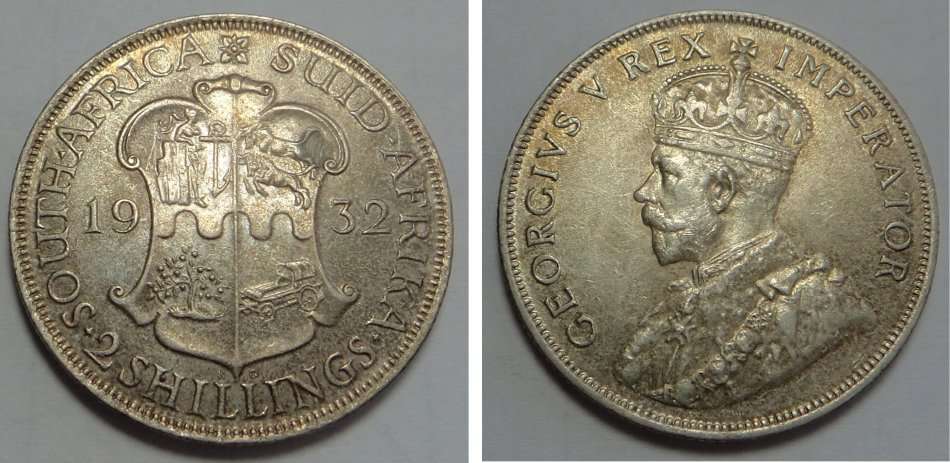 Union of South Africa: Two Shillings (2/-) of 1932 (UNC)