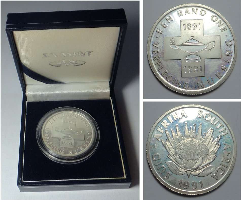 Republic of South Africa: Proof Silver R1 of 1991 (Nursing)