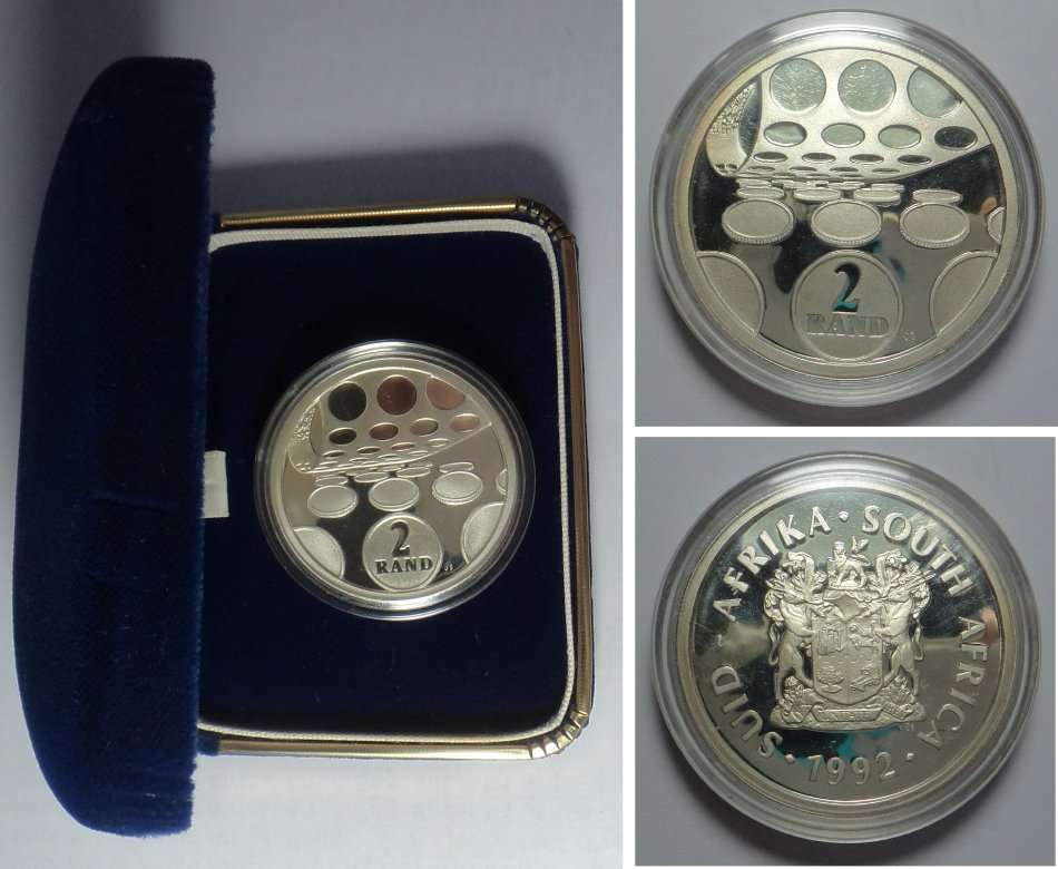 Republic of South Africa: Proof Silver R2 Crown of 1992 (Coinage)