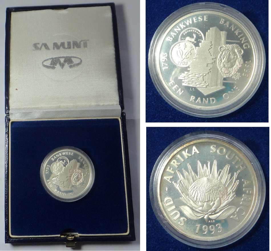 Republic of SA: Proof Silver R1 of 1993 (Banking)