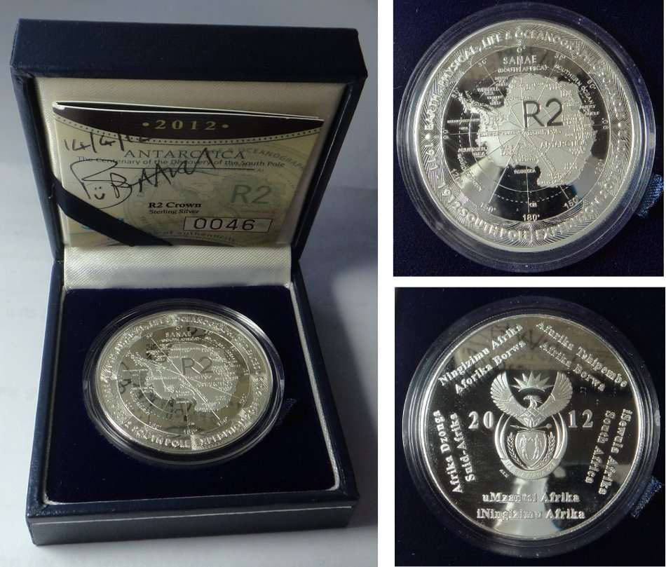 Republic of SA: Proof Silver R2 Crown of 2012 (South Pole)