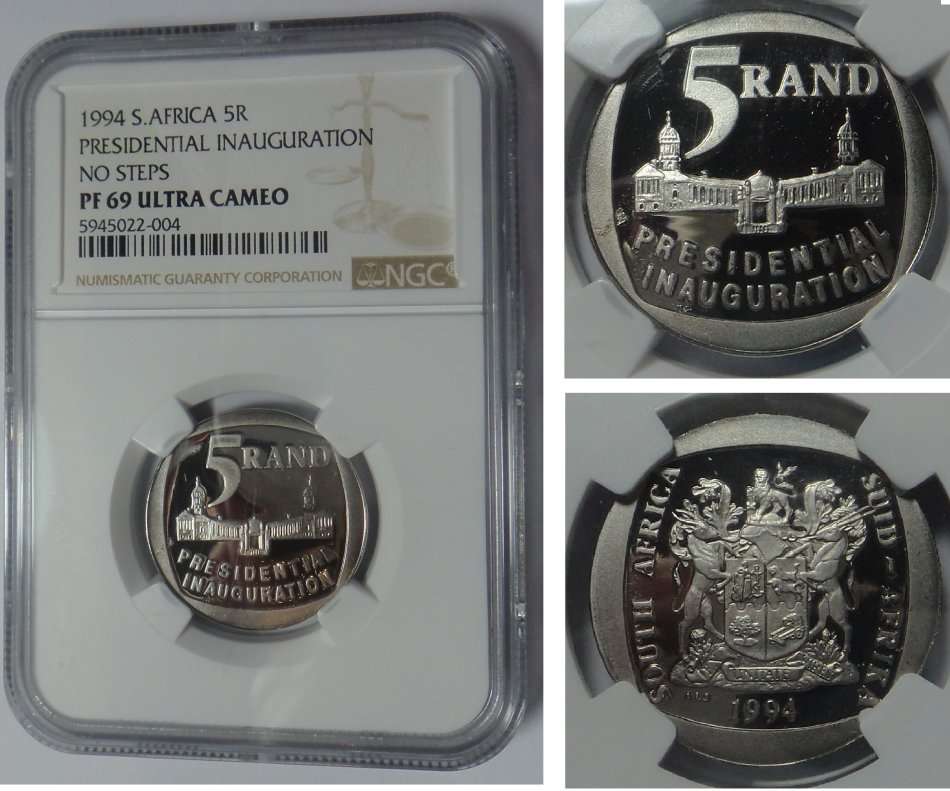 RSA: R5 of 1994 (Inauguration No Steps)  NGC PF 69 Ultra Cameo