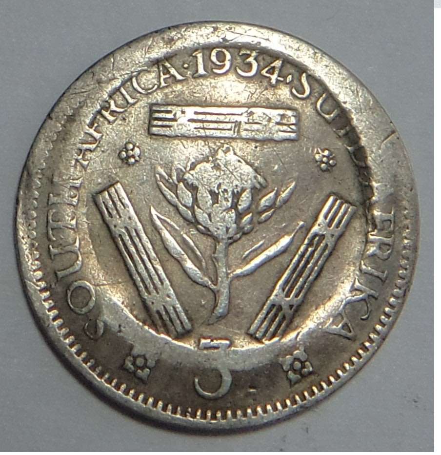 Union of South Africa: Error Silver Tickey of 1934