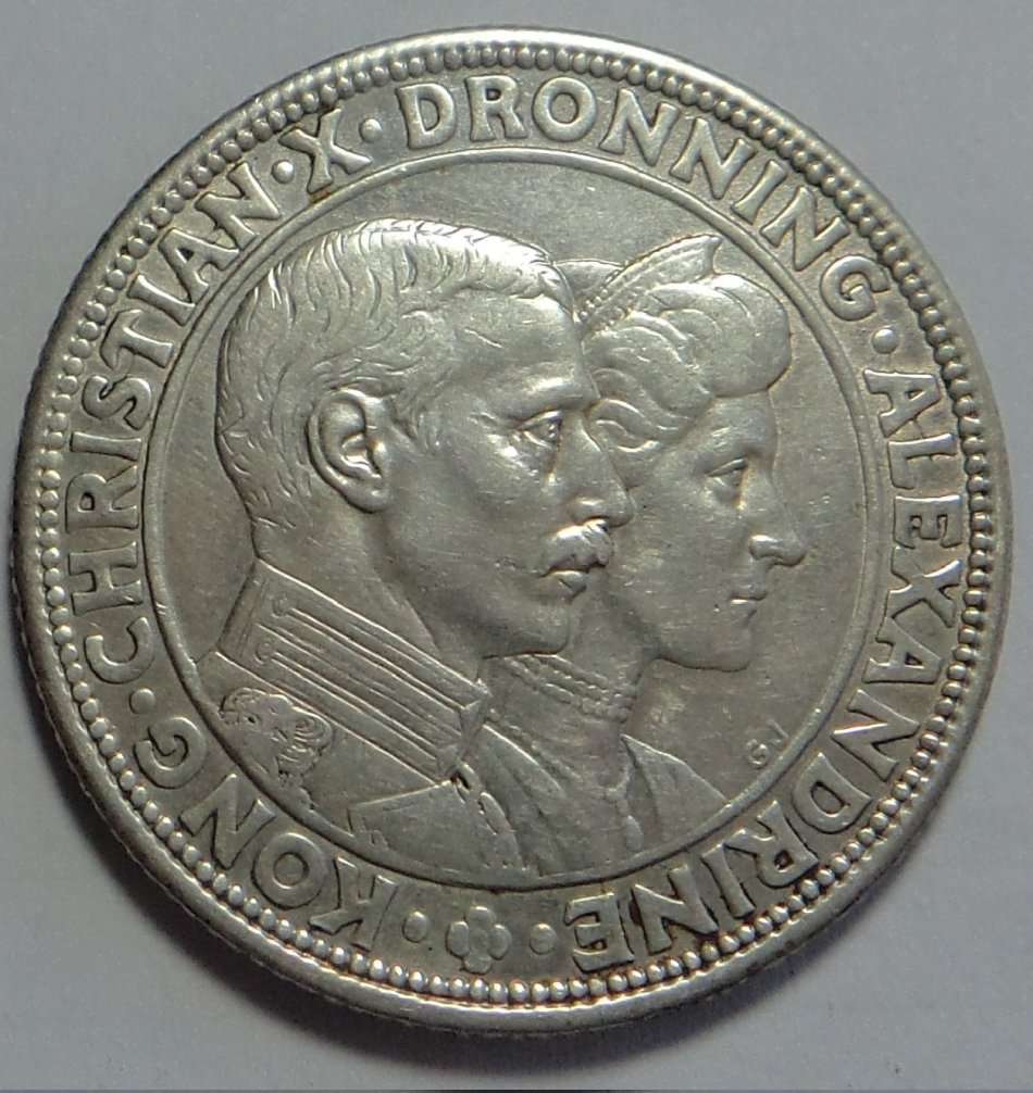 Denmark: Christian X, Silver 2 Kroner of 1923