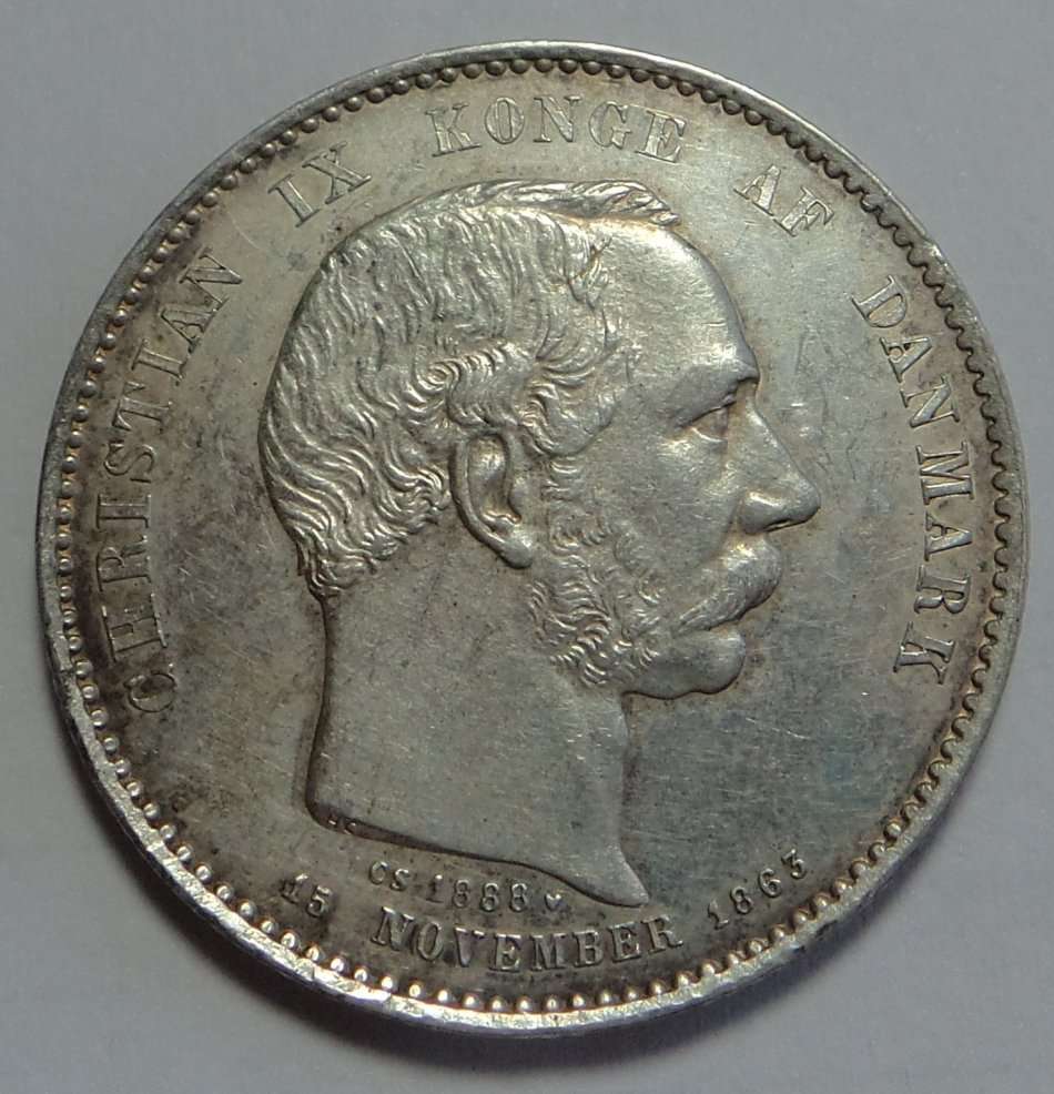 Denmark: Christian IX, Silver 2 Kroner of 1888