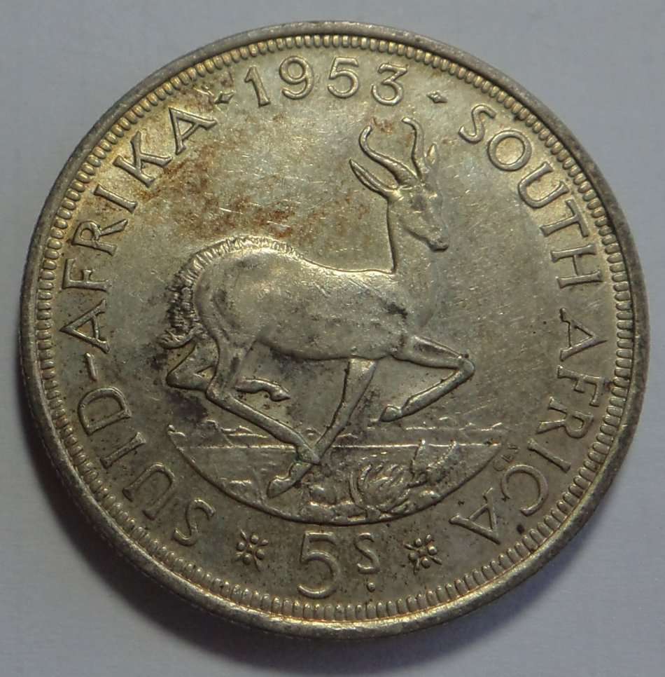 Union of SA: Crown (5/-) of 1953 (Almost UNC)