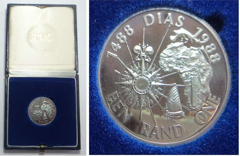 Republic of South Africa: Silver Proof R1 of 1988 (Bartholomew Dias)