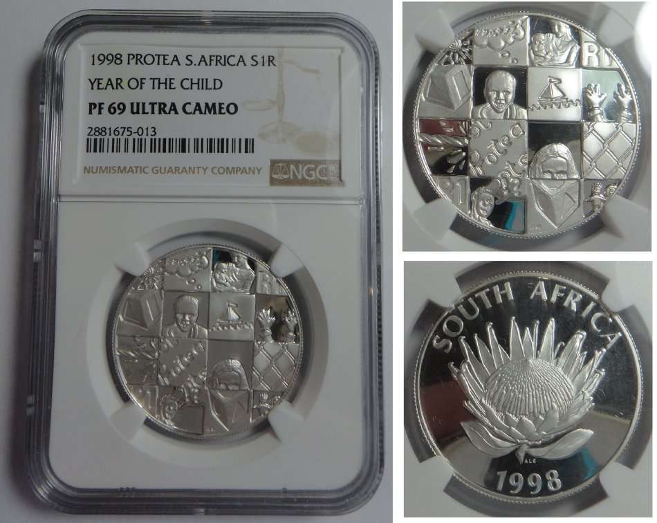 RSA: Silver R1 of 1998 (Year of the Child) NGC PF 69 UC