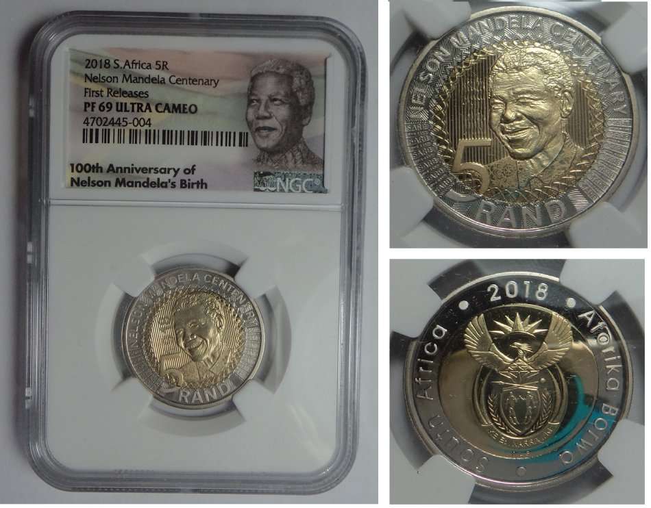R5 of 2018 (Mandela Centenary) NGC PF 69 Ultra Cameo First Releases