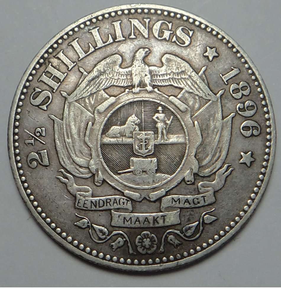 Paul Kruger ZAR, Silver Half Crown (2/6-) of 1896