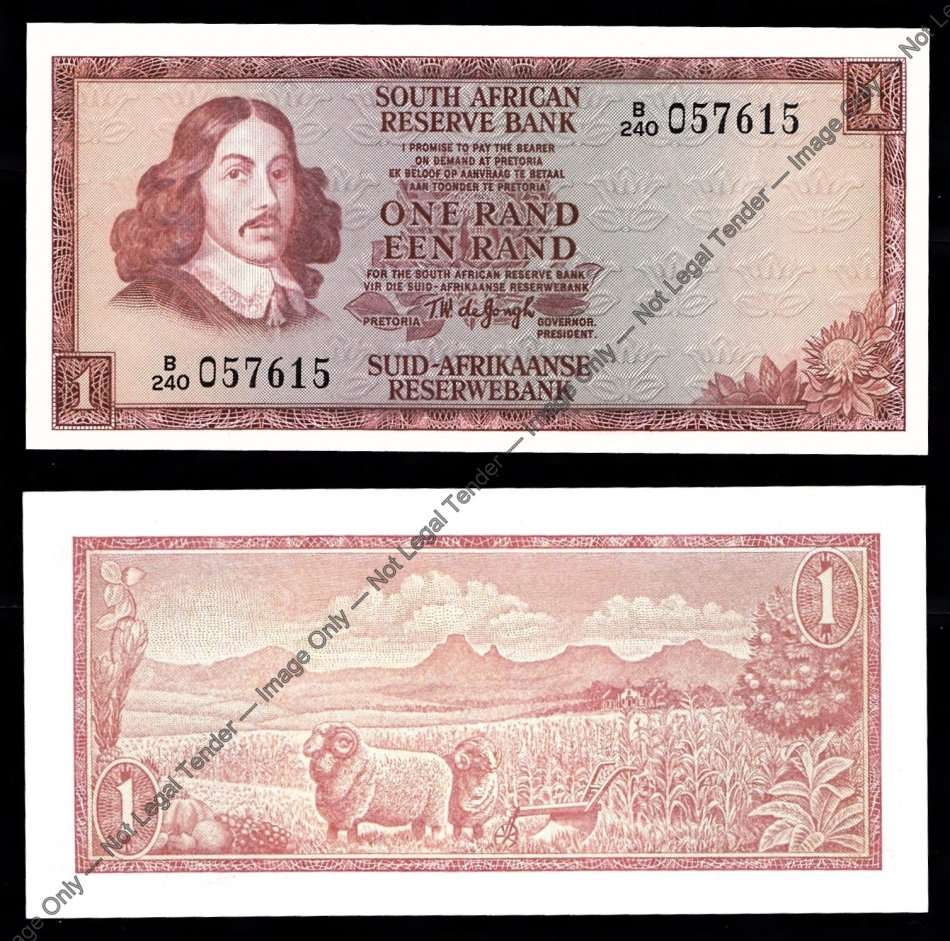 RSA B-Series R1 of 1975 (Springbok Watermark)