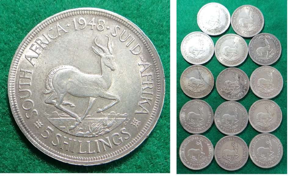 Union of SA: 14 Silver Crowns of 1948: Bid per coin to take all