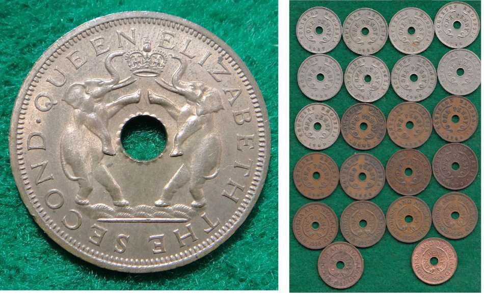 Rhodesia: Almost Complete Collection of Pennies from 1934 -1963
