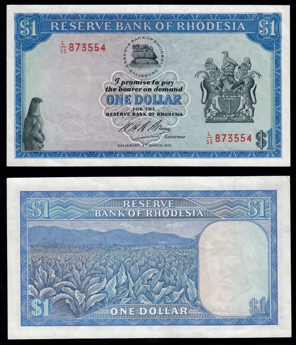 Rhodesia: One Dollar, Salisbury, 2 March 1973