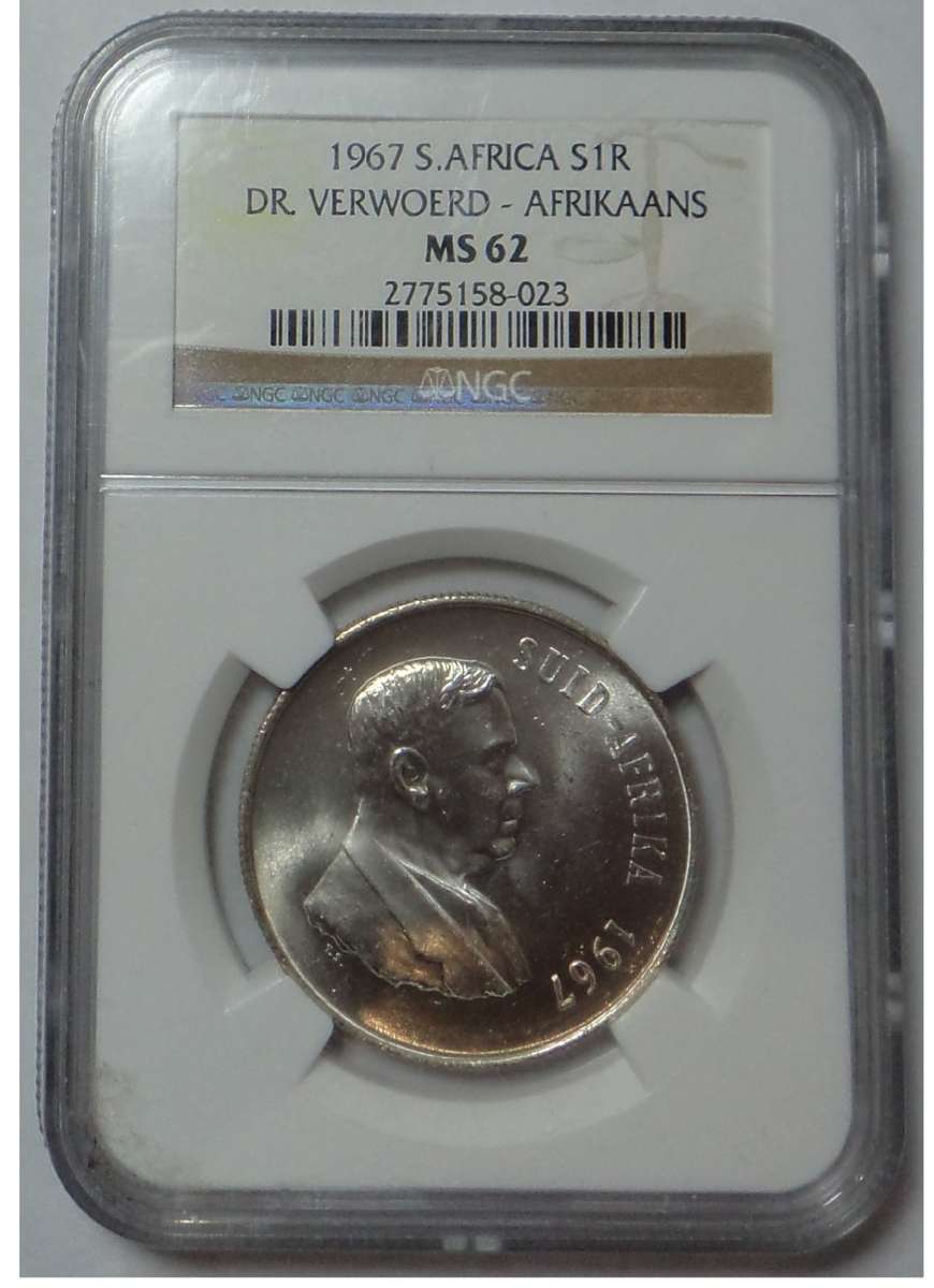 Republic of SA: Silver R1 of 1967: NGC MS 62