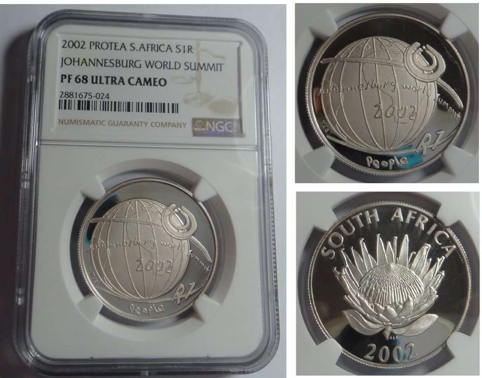 RSA: Silver R1 of 2002 (JHB World Summit) PF 68 UC