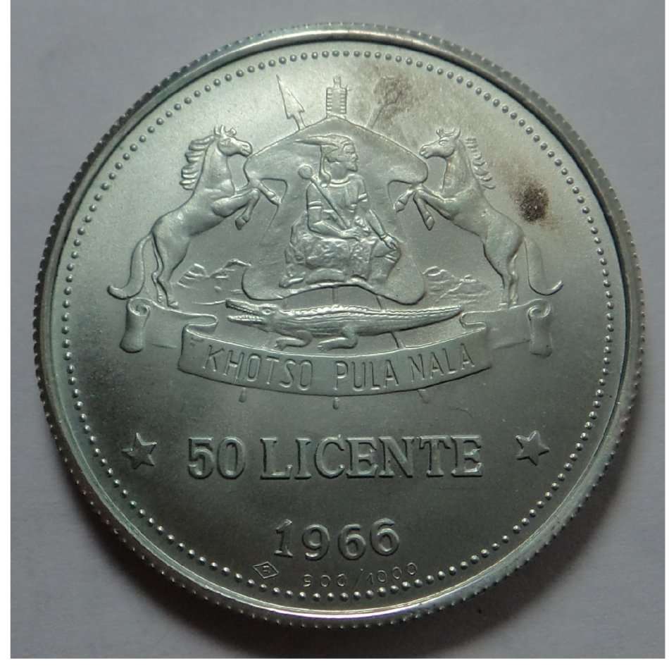 Lesotho (Moshoeshoe) Silver 50 Licente of 1966 (2 available)