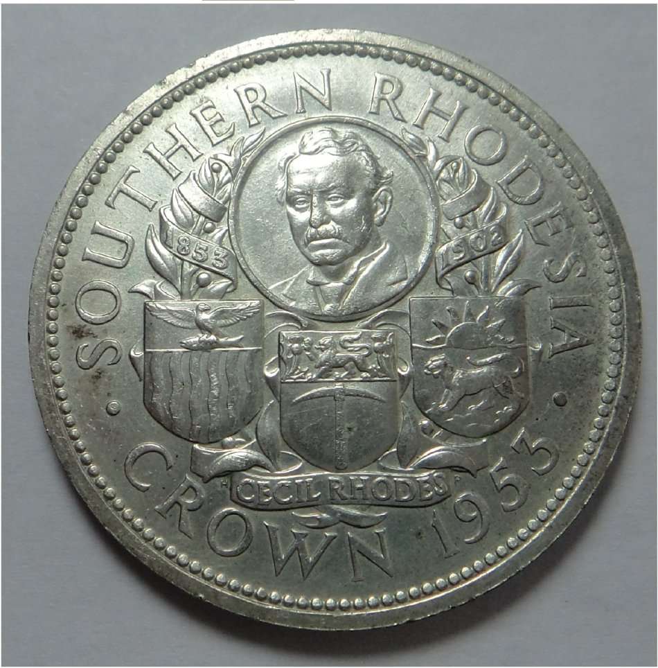 Southern Rhodesia (Rhodes) Silver Crown of 1953