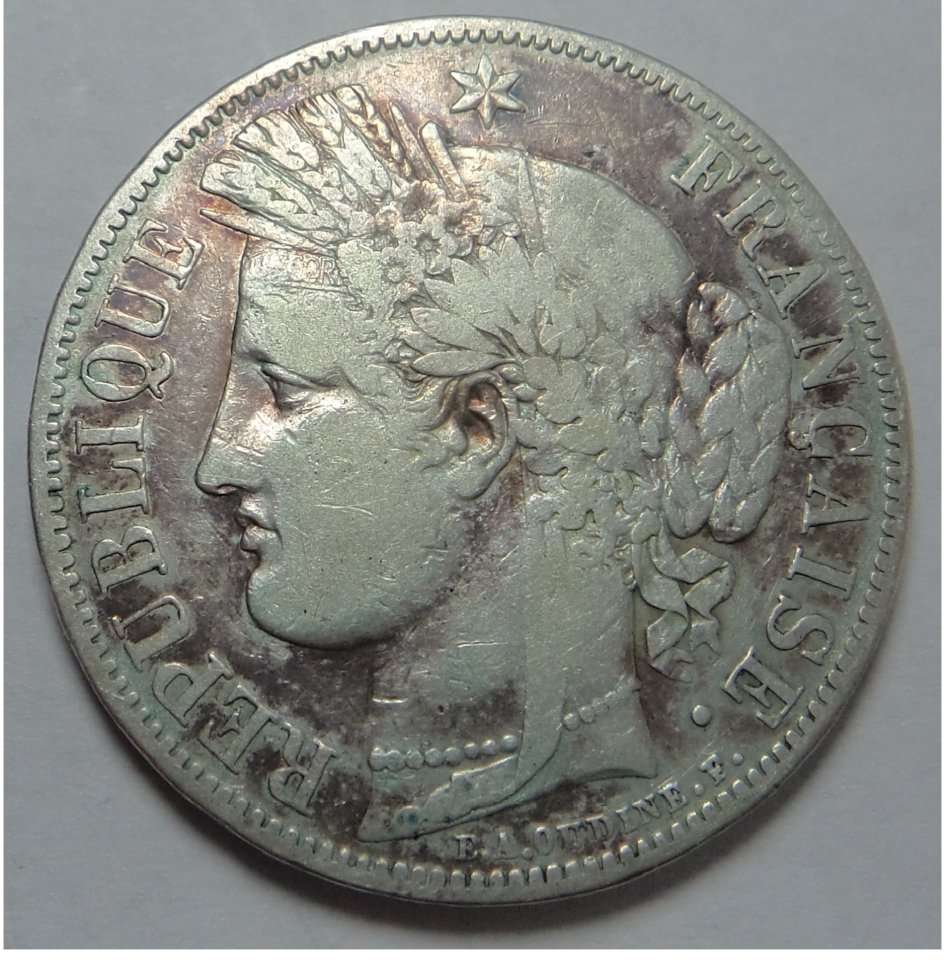 France (Liberty) Silver 5 Francs 1849 (BB)