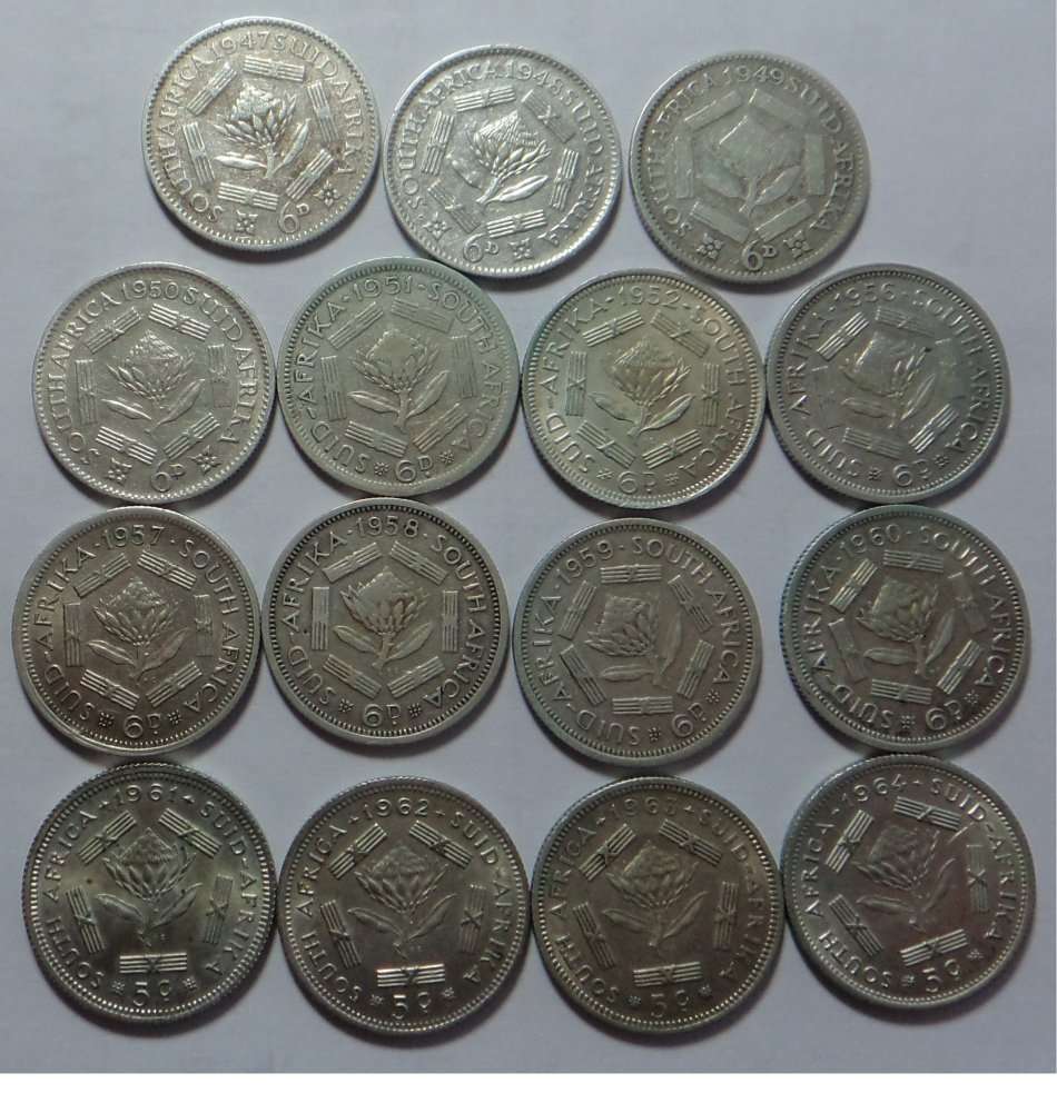 Sixpence & Silver 5c Collection (1947 to 1964) 2 collections available