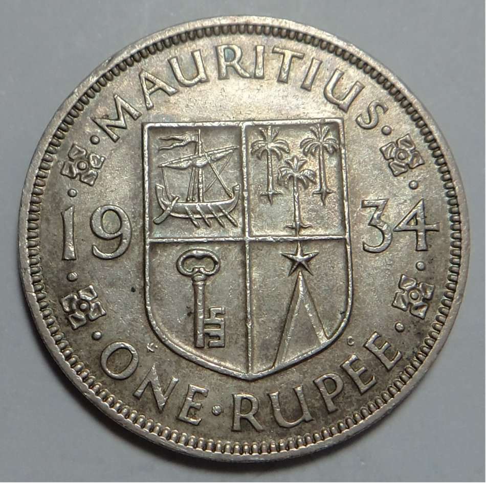 Mauritius: George V Silver Rupee of 1934