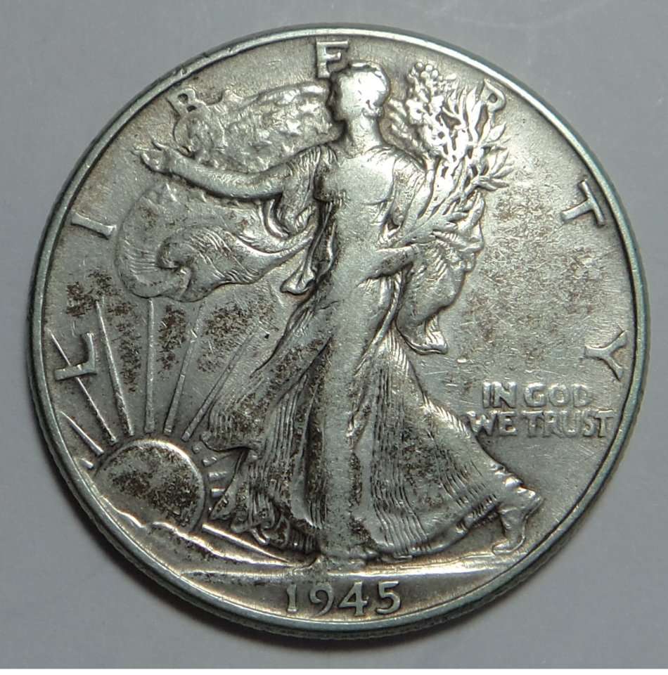 USA: Walking Liberty Silver Half Dollar of 1945