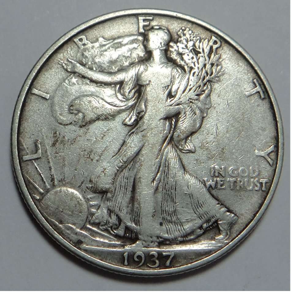 USA: Walking Liberty Silver Half Dollar of 1937