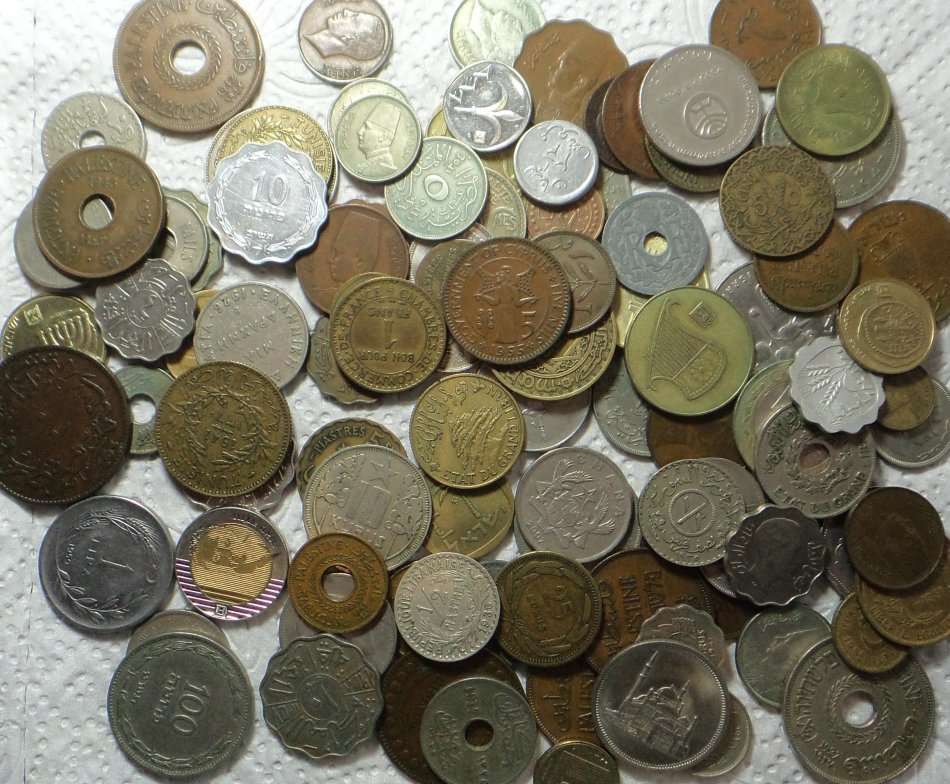 Large Collection of Coins of mostly North Africa & Middle East, 100+ coins