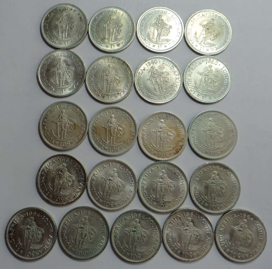 Union & RSA: Shilling and Silver 10c Collection (One bid takes 21 coins)