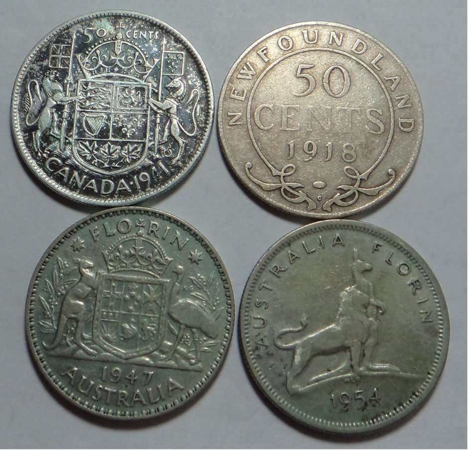 British Commonwealth: Silver Florin-size Set