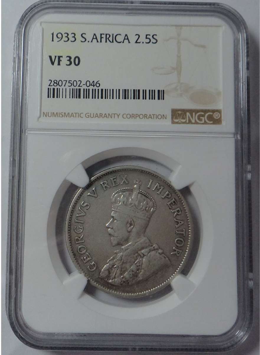 Union of SA: Half Crown of 1933, NGC VF 30