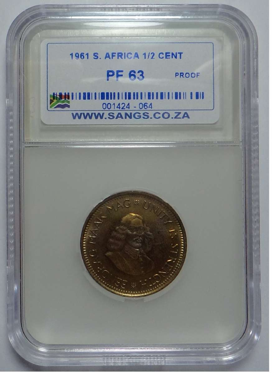 RSA: Half Cent of 1961: Sangs graded PF 63