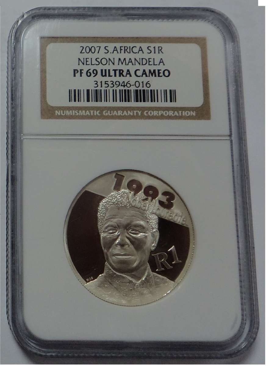 Rep. of SA: Silver Proof R1 of 2007 (Mandela) NGC PF 69 UC