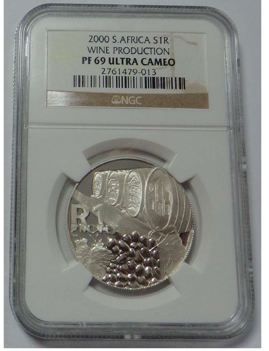 Rep. of SA: Silver Proof R1 of 2000 (Wine) NGC PF 69 UC