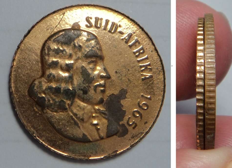 Republic of South Africa: 2c Gilded Pattern (?) of 1965 (Afrikaans)