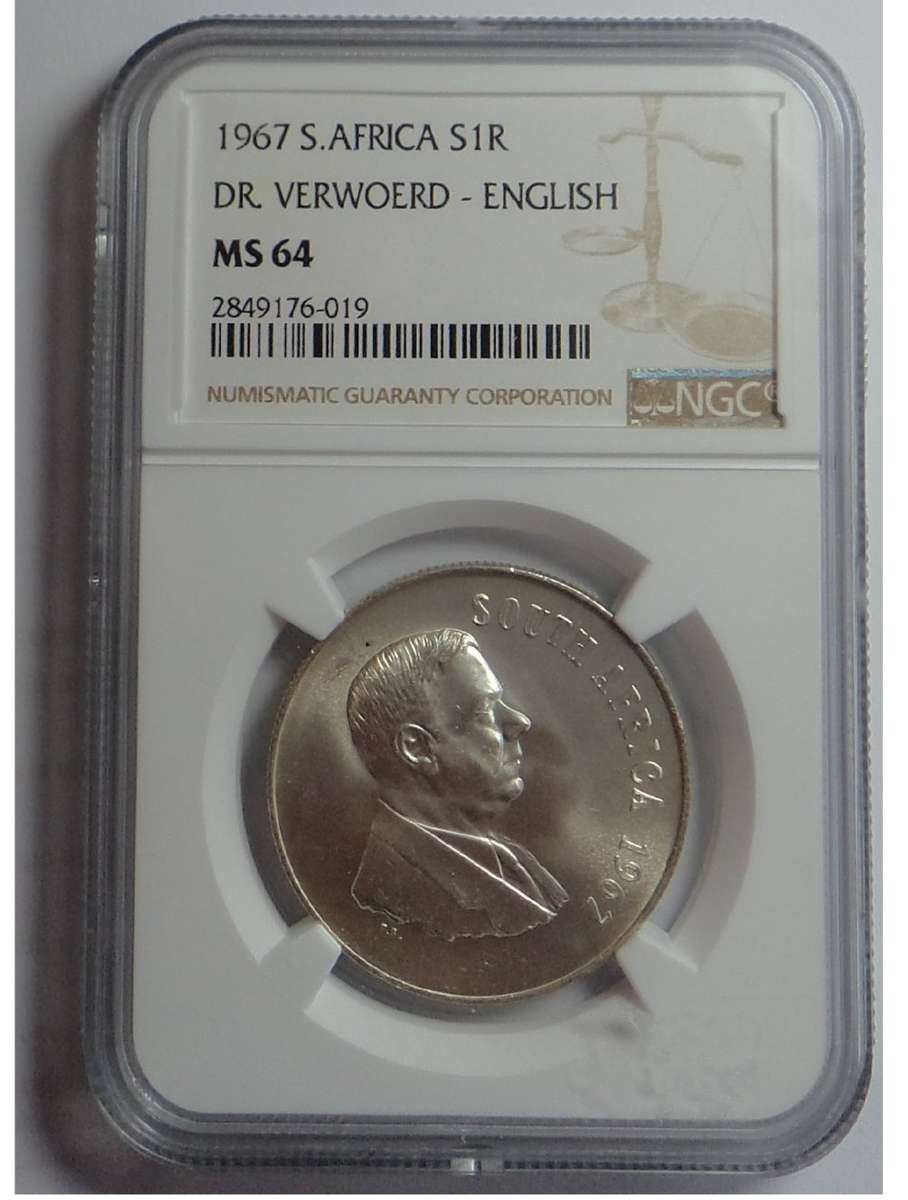RSA Silver R1 of 1967 (English) NGC MS 64