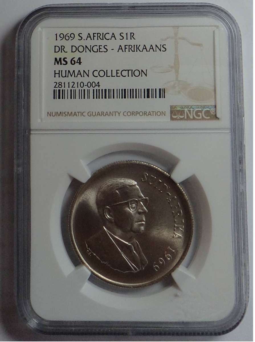 RSA Silver R1 of 1969 (Afrikaans) NGC MS 64