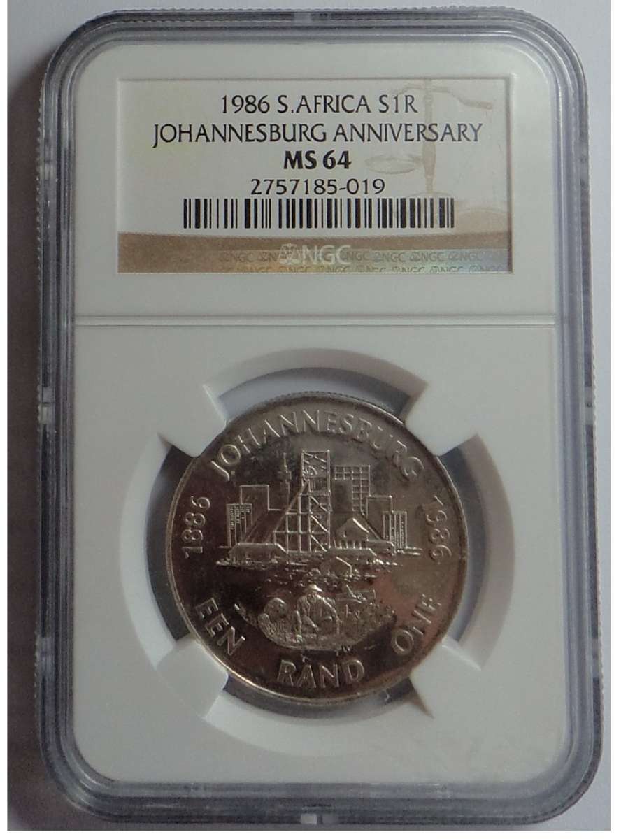RSA Silver R1 of 1986 (Johannesburg) NGC MS 64