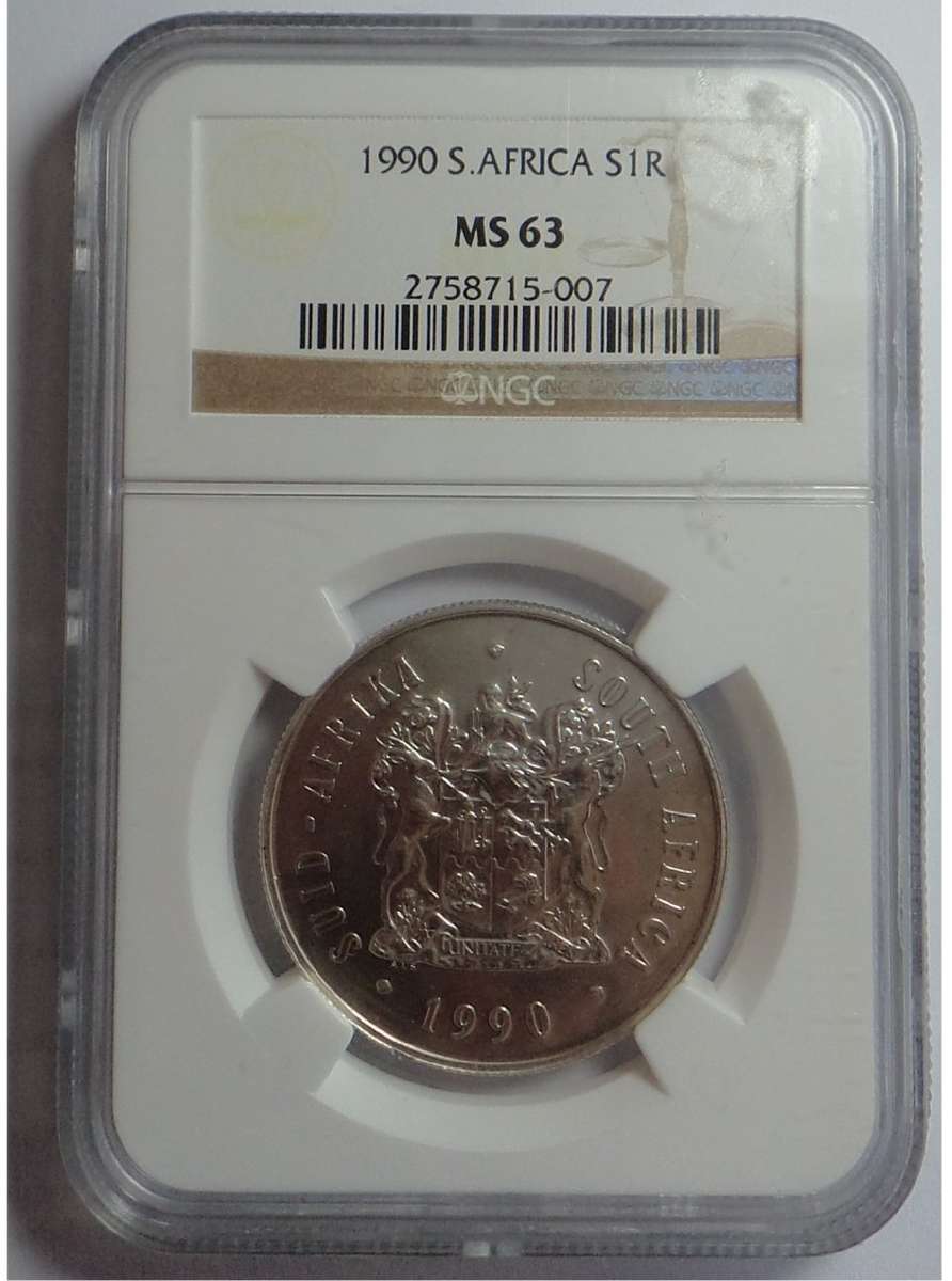 RSA Silver R1 of 1990: NGC MS 63