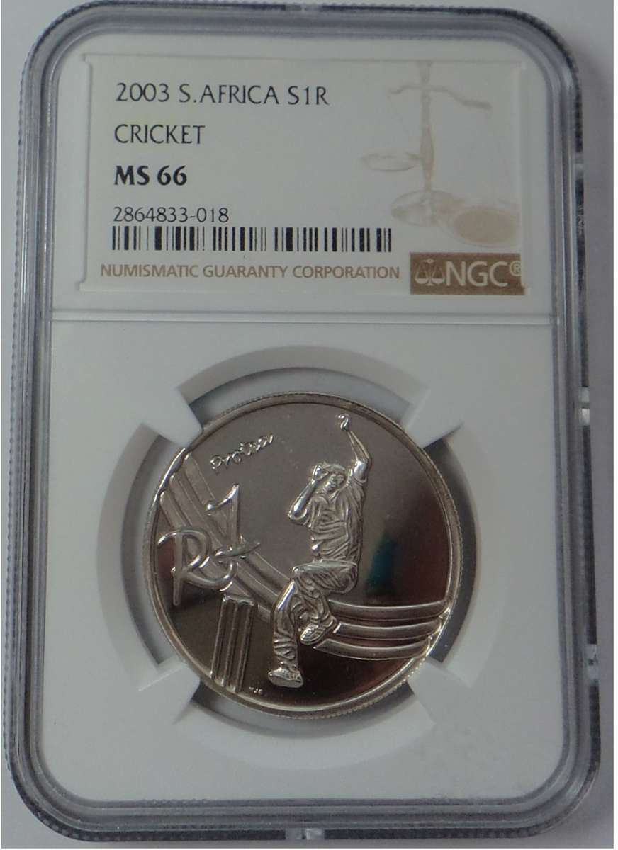 RSA Silver R1 of 2003 (Cricket) NGC MS 66