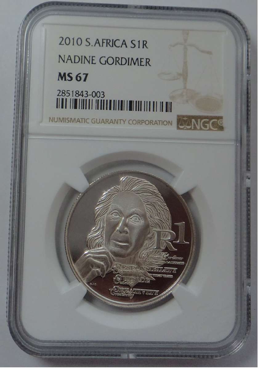 RSA Silver R1 of 2010 (Nadine Gordimer) NGC MS 67