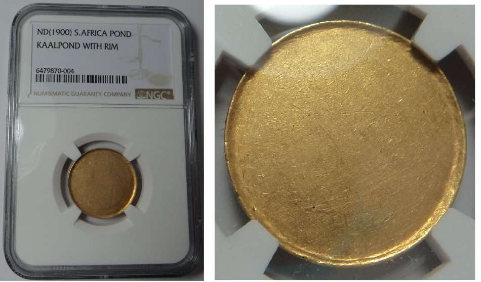 Zuid Afrikaansche Republiek: GOLD KAALPOND with Rim: NGC Certified
